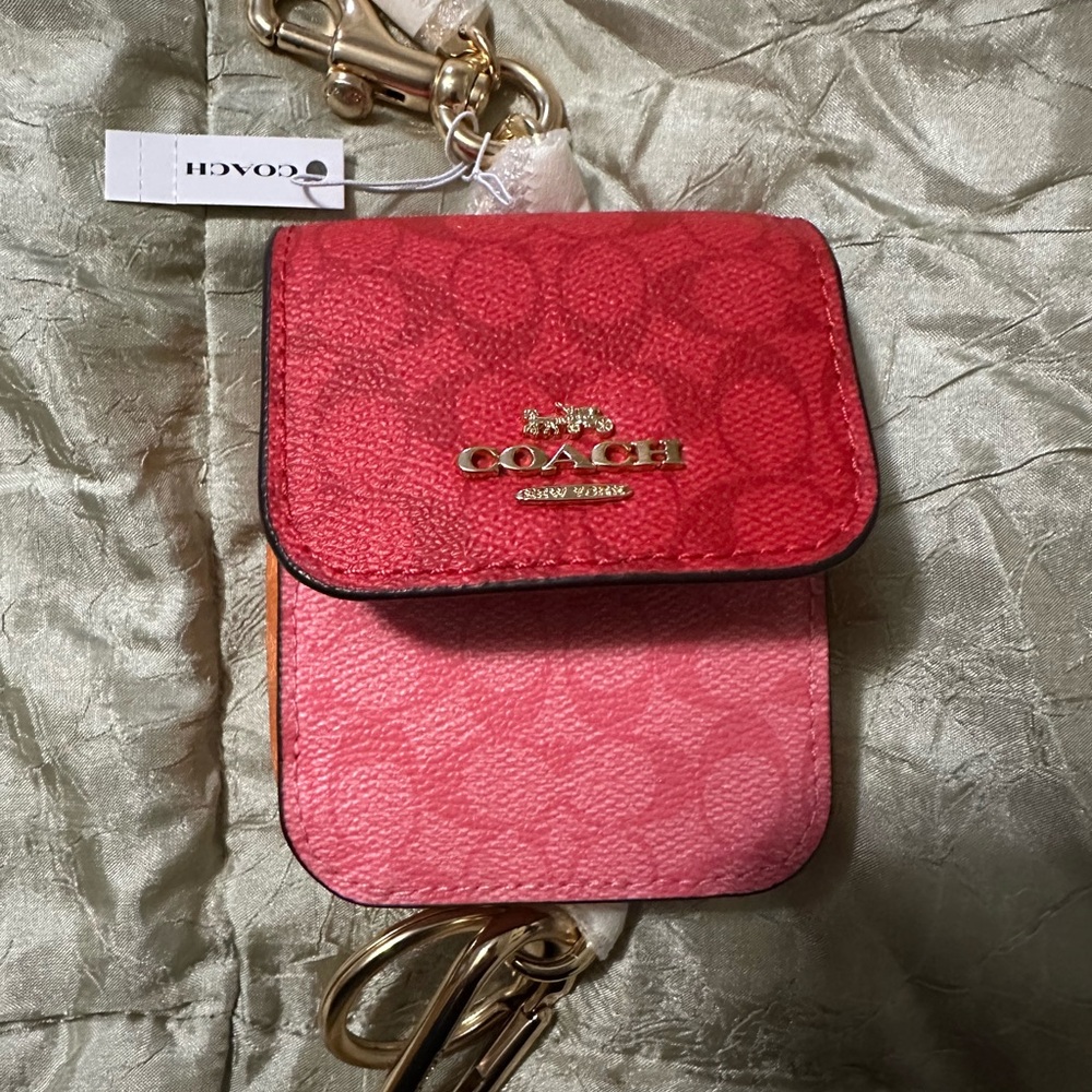 Coach Red Leather Coin Pouch - Picture 3 of 9